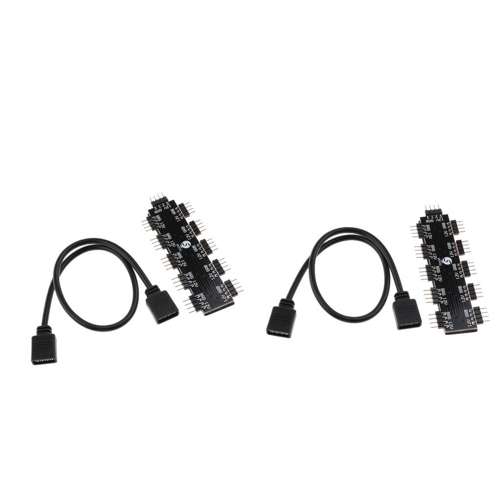 10 Channel RGB Fan Controller Hub Splitter 4Pin 12V for Desktop Computer