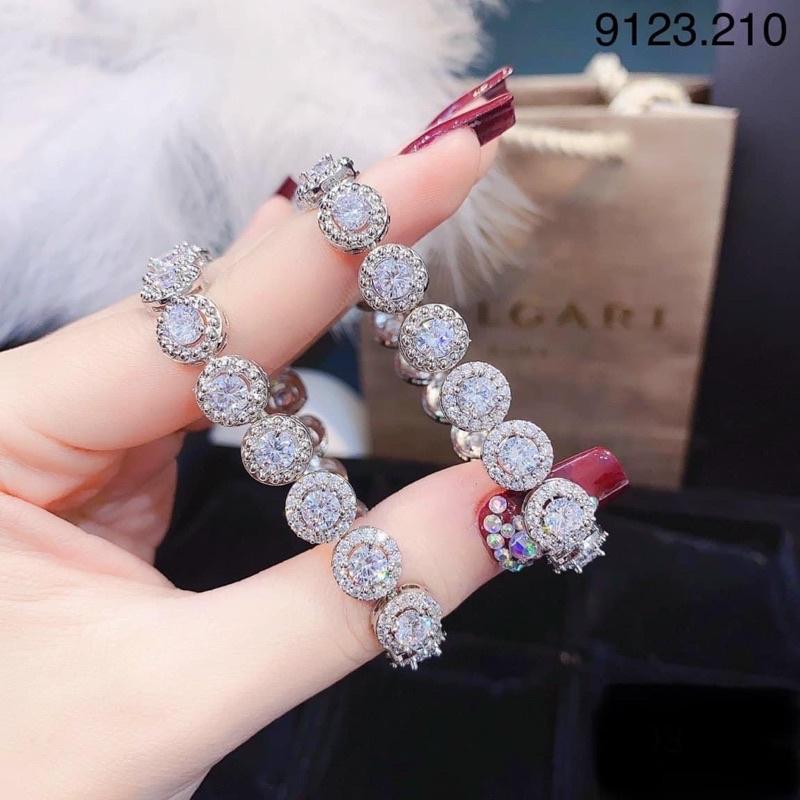 Lắc tay full xoàn xi bạch kim siêu đẹp