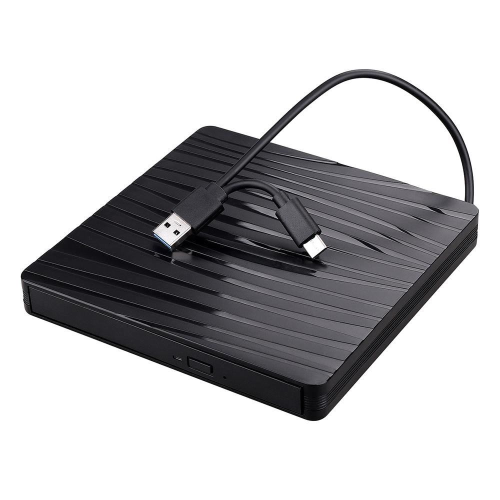 Ổ đĩa USB3.0 + Type-C di động hai đầu CD / DVD bên ngoài siêu mỏng cho Windows / Mac