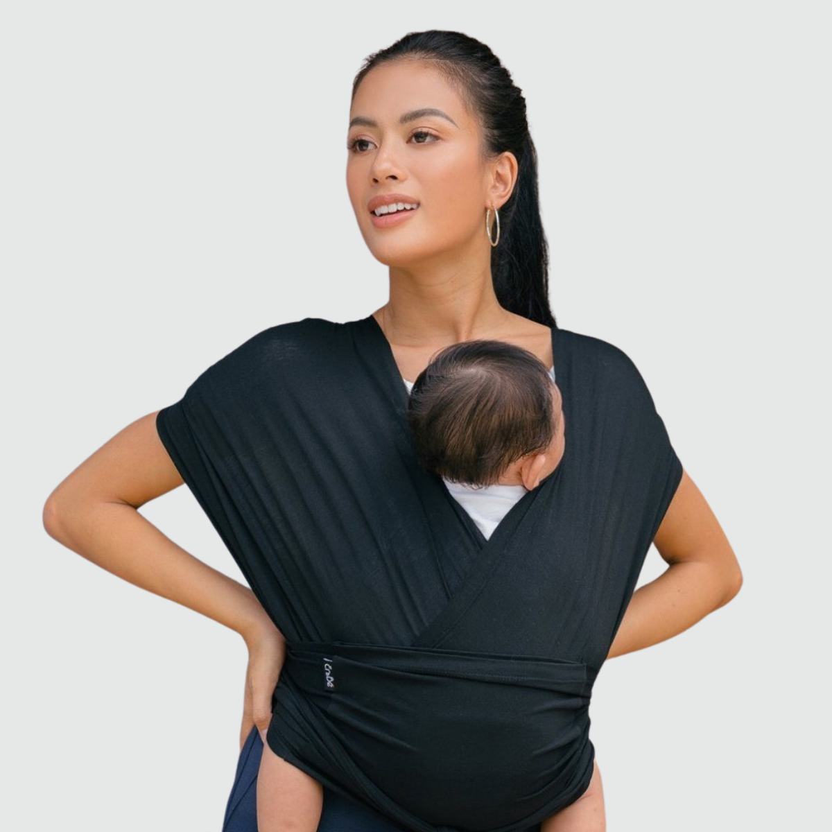 Địu Vải EmBé Sling Dòng Flex Và Flex Plus Màu Đen Cho Bé Từ 0 Đến 24 Tháng Tuổi