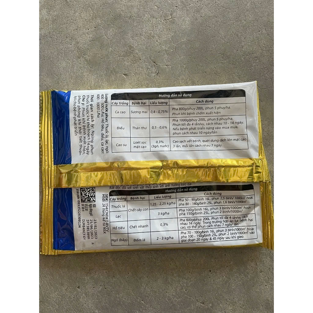 RIDOMINGOL 68WG trừ bệnh thối rễ thán thư chết nhanh đốm lá gói 100gr