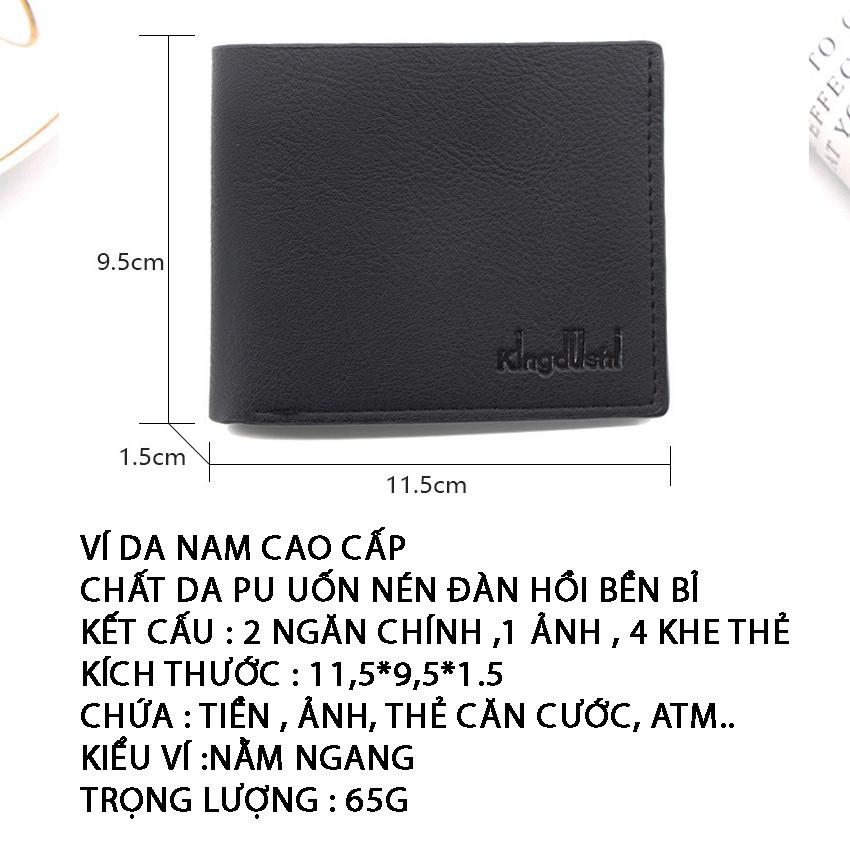 Ví nam cao cấp Bóp da PU uốn nén đàn hồi bền chứa tiền thẻ căn cước ATM-ví nam-bóp nam-ví da nam cao cấp