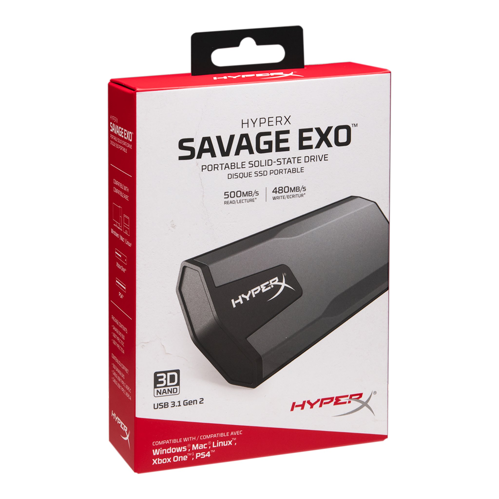 Ổ cứng di động External SSD 480GB Kingston HyperX Savage EXO 3D-NAND SHSX100/960G - Hàng Chính Hãng