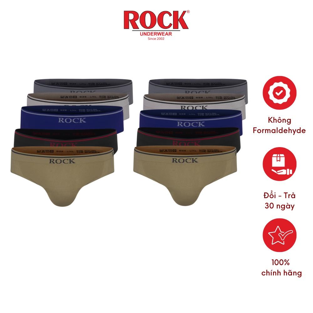 Combo 10 quần lót nam cao cấp ROCK SEAMLESS 502 không đường may, nylon spandex co giãn tốt, thoáng mát,không cấn