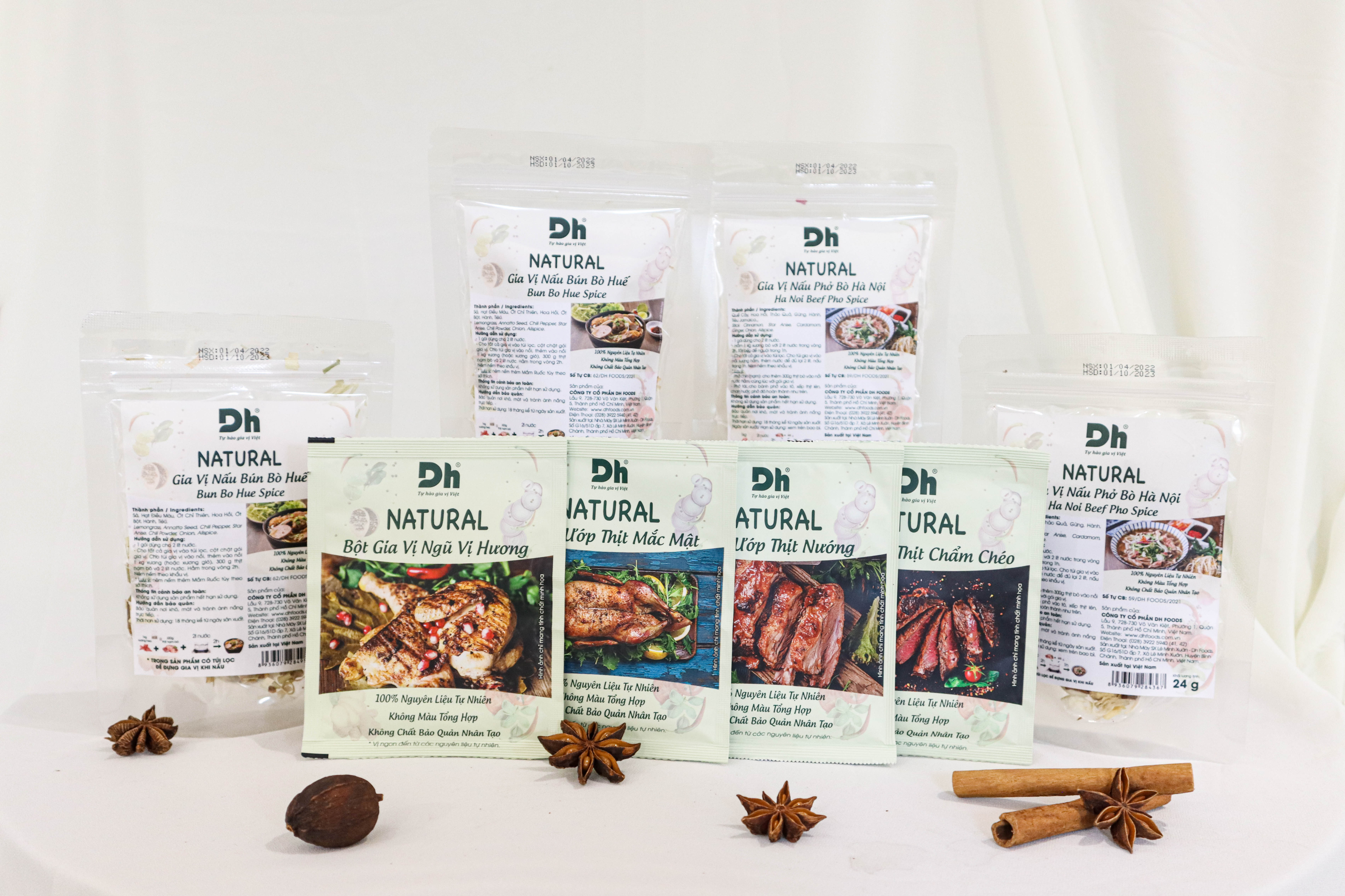 Hộp Gia Vị Nấu Ướp Dh Foods - Set 2 loại nguyên liệu nấu Phở - Bún Bò và 4 loại nguyên liệu ướp thịt nướng
