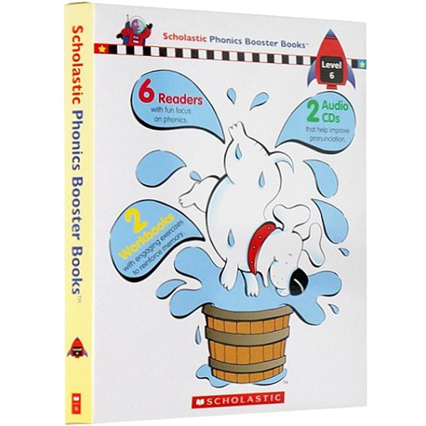 [Hàng thanh lý miễn đổi trả] Scholastic Phonics Booster Books : Box Set Level 6 (Include 6 Books, 2 Workbooks and 2 Audio CDs)