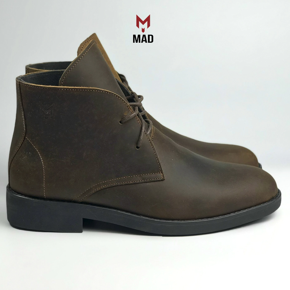 Giày Chukka Boots MAD Brown 3.0 cao cổ nam da bò sáp ngựa điên cao cấp chính hãng giá rẻ nhất hà nội