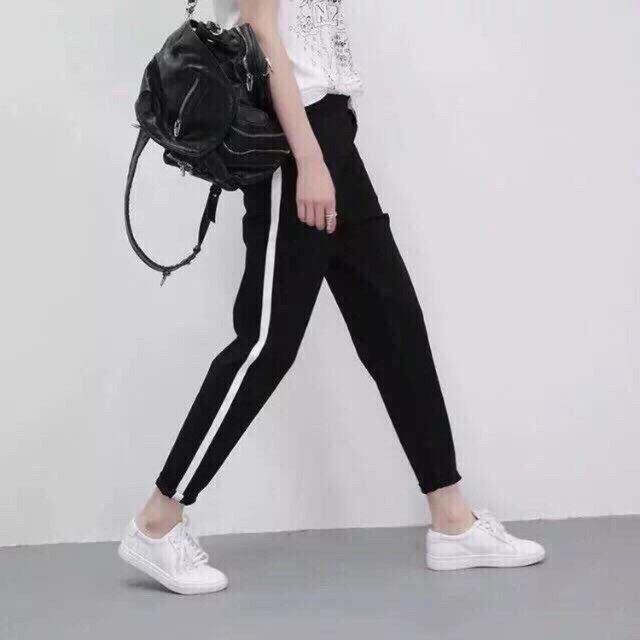 Quần baggy sọc cá tính chất vải cotton đẹp mềm co giãn tốt thời trang baggy 1 sọc cotton