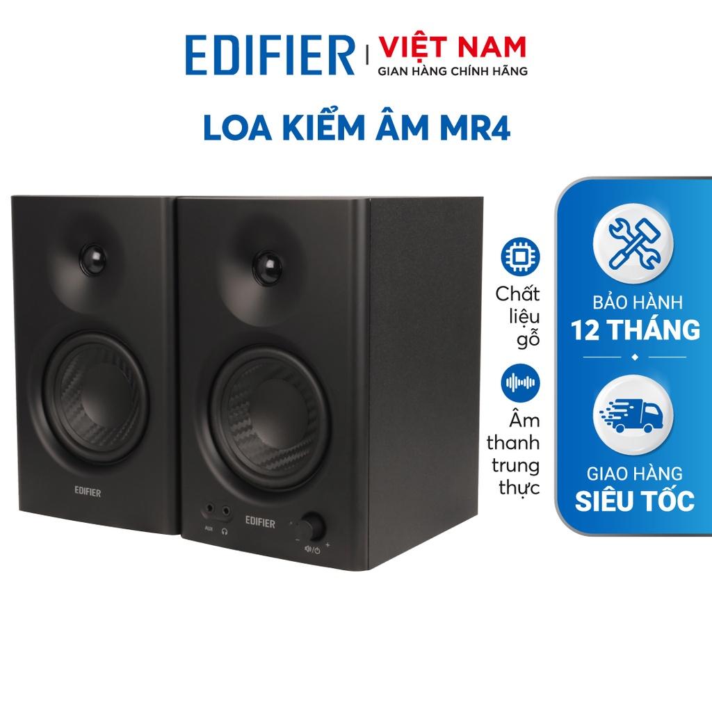 Bộ loa kiểm tâm EDIFIER MR4 Công suất 42W, Vỏ gỗ chống dội âm - Tweeter vòm 1 inch, âm thanh siêu trầm - Hàng Chính Hãng - Bảo Hành 12 Tháng