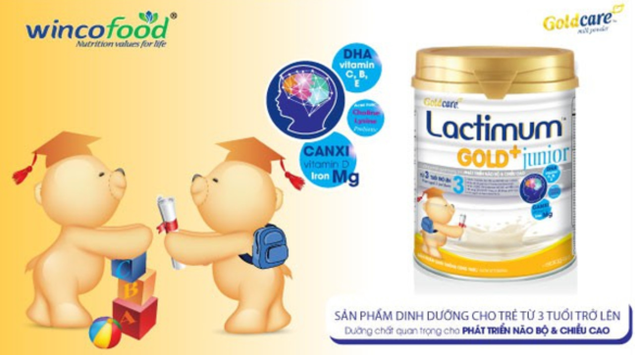 Sữa bột Wincofood Lactimum Gold + Newborn 3: Từ 3 tuổi trở lên (900 gam)