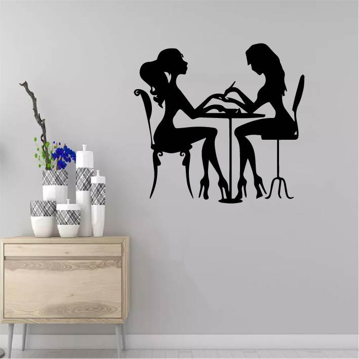 Decal Trang Trí Cửa Tiệm Nail - Spa - HairSalon - Nối Mi P2