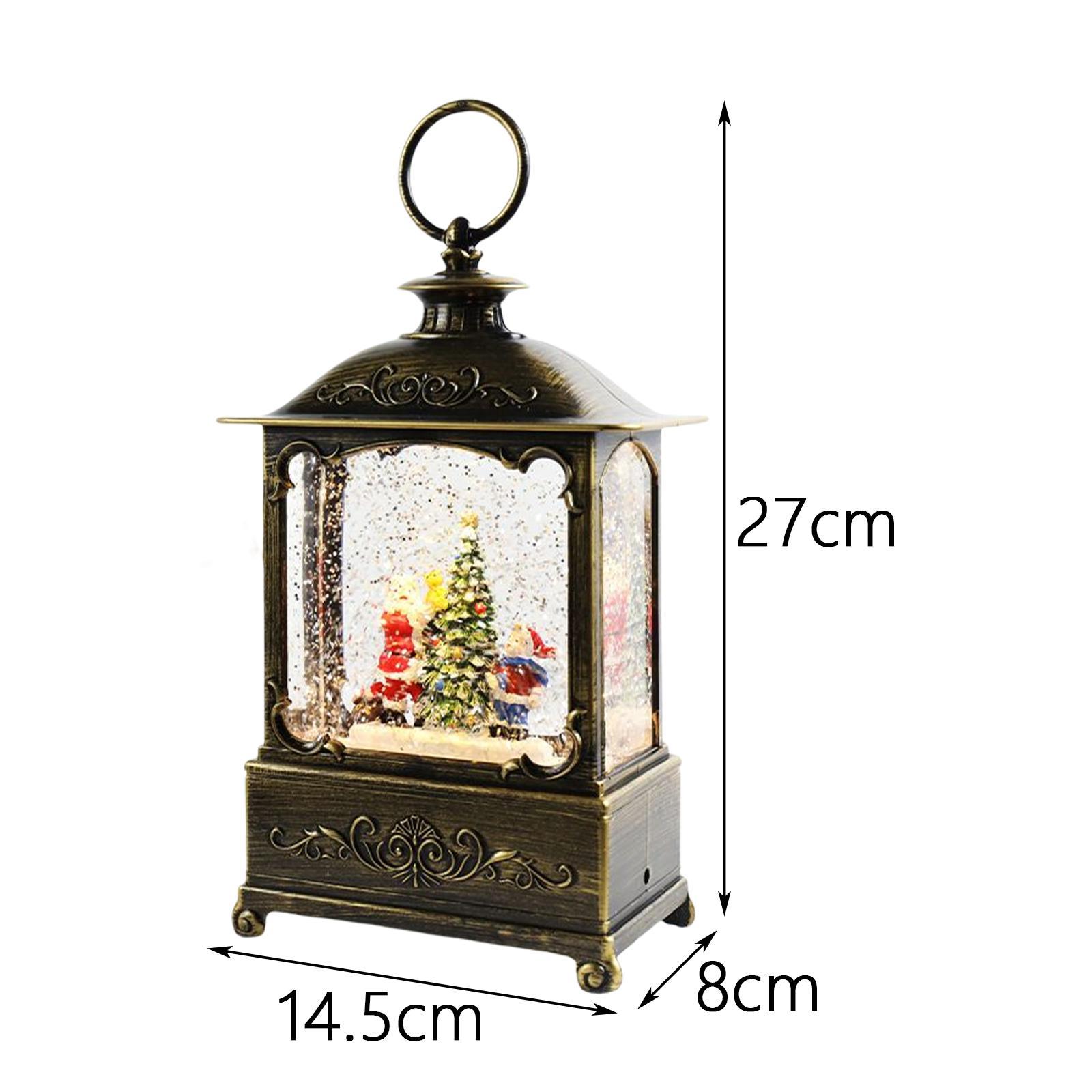 Glittering Christmas Music Box Lantern Rotating for Indoor Home Decoration