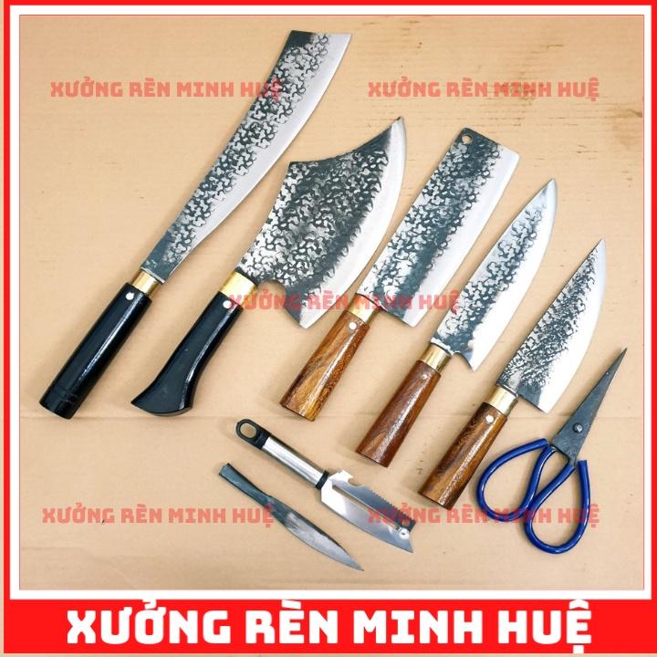 Dao Phúc Sen Bộ dao nhà bếp làm từ thép Nhíp xe cao cấp HÀNG RÈN THỦ CÔNG