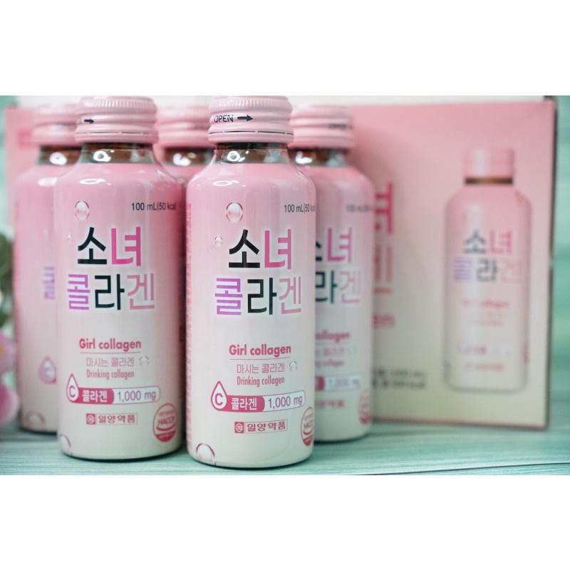 HỘP 10 CHAI - GIRL COLLAGEN - Nước uống bổ sung Collagen và Vitamin C Hàn Quốc Hương Táo ILYANG PHARM