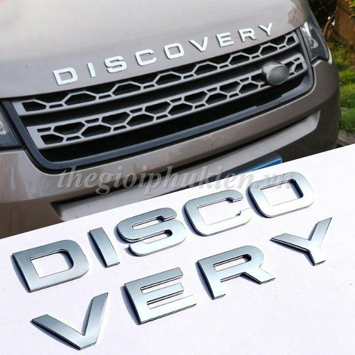 Logo chữ DISCOVERY 3D nổi dán trang trí Ô tô, Xe hơi