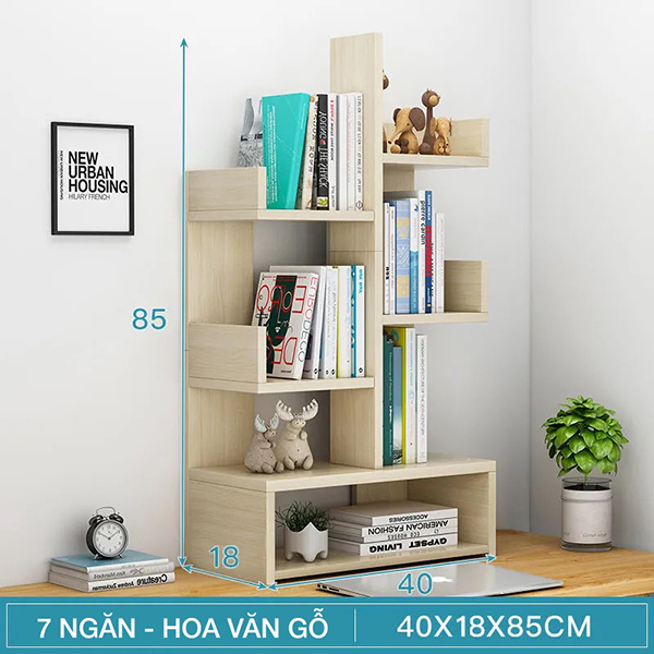 Kệ sách gỗ lắp ghép đa năng mẫu mới Tâm House - K43