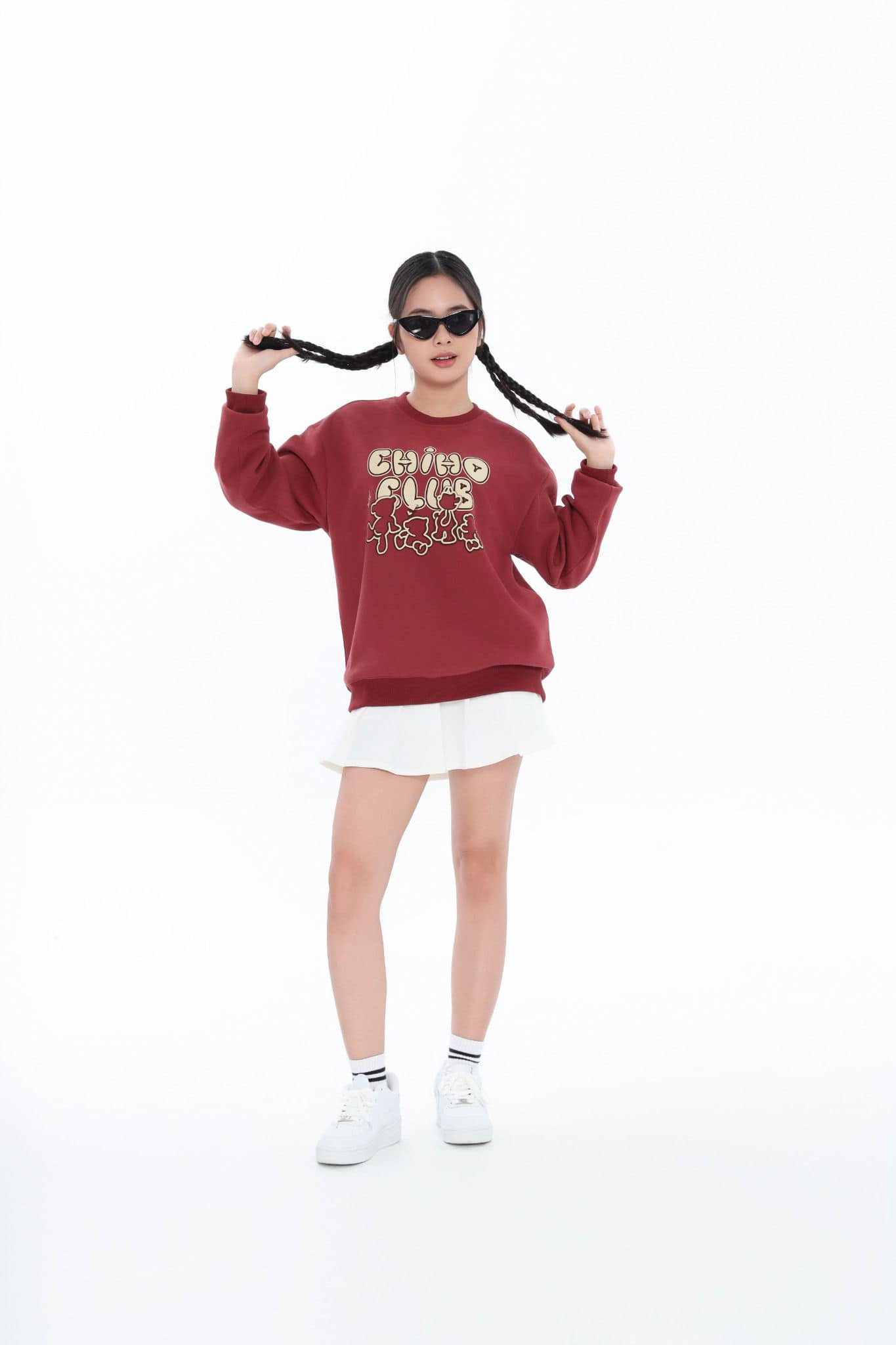 Áo nỉ cổ tròn dài tay bé gái CHIHO dành cho các bạn TEEN Size XS-L TSW402R