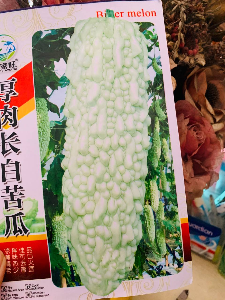Hạt giống Khổ qua trắng khổng lồ, trái nặng khoảng 0,5-0,7kg/trái, giống dễ trồng năng suất cao
