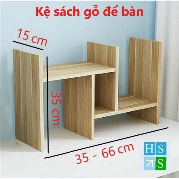 Kệ Sách Để Bàn Gỗ lắp ghép đa năng làm việc tiện lợi thông minh 6 thanh