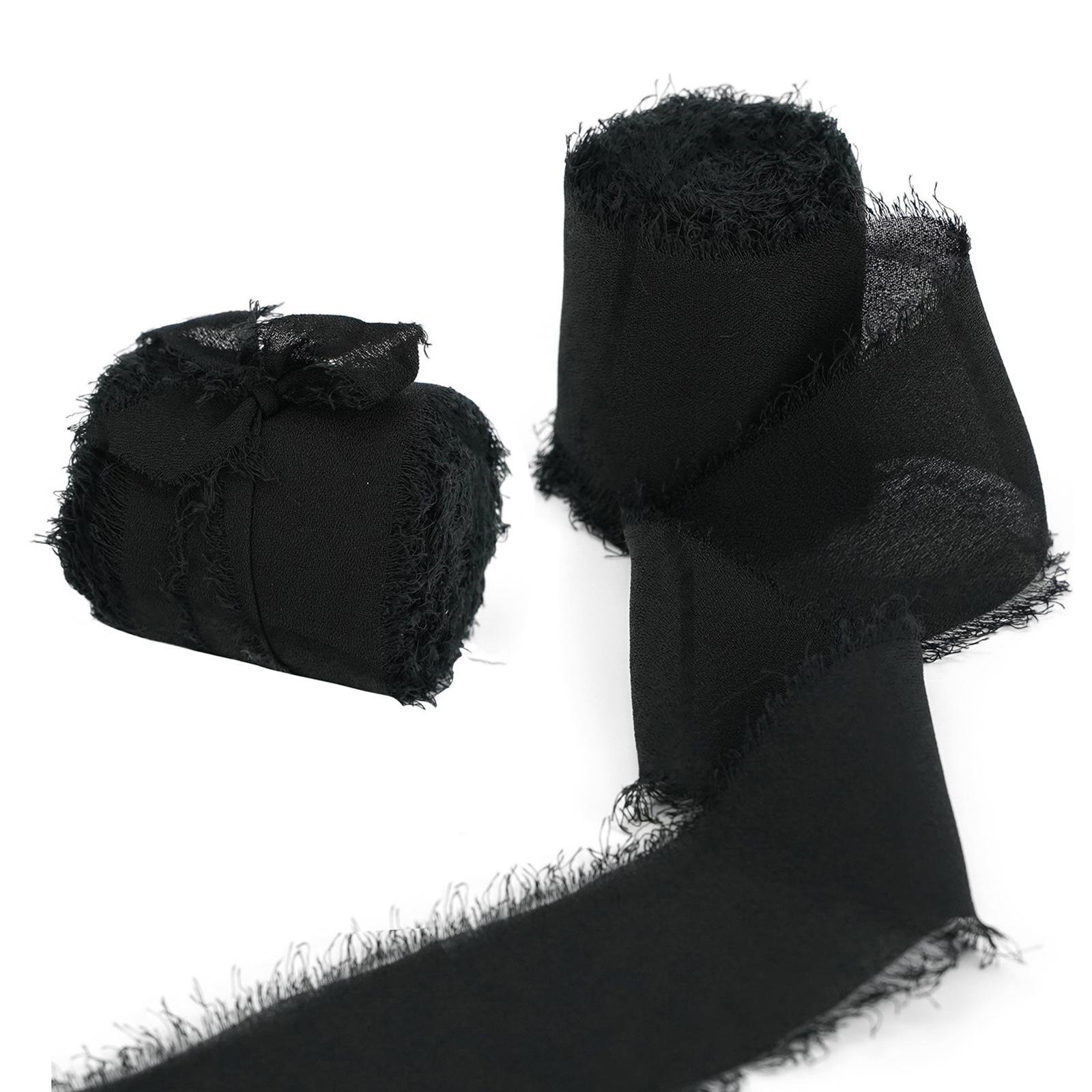 6 Rolls Fringe Chiffon Silk Ribbon Gifts Wrapping