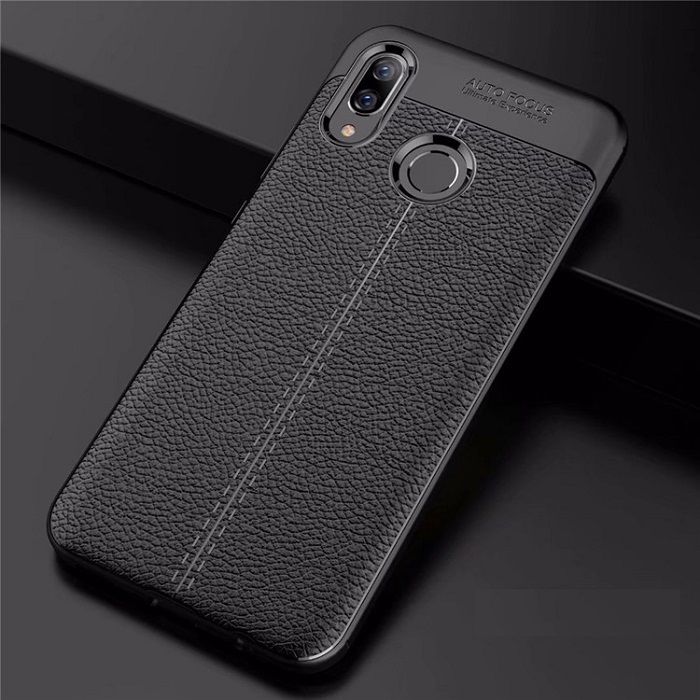 Ốp lưng Silicon Auto Focus giả da, chống sốc dành cho Huawei Nova 3i - Hàng Chính Hãng