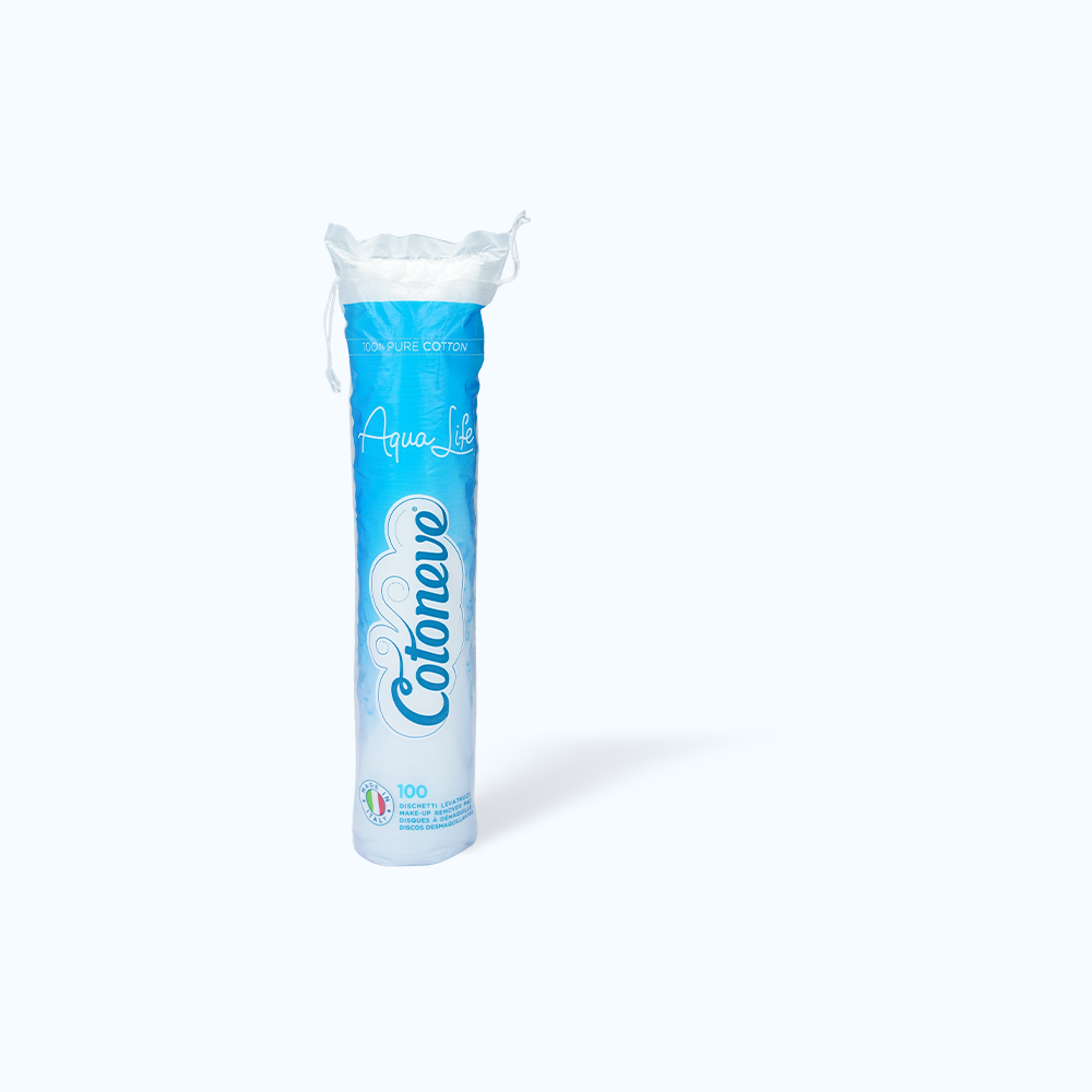 Bông Tẩy Trang May Viền COTONEVE Aqua Life (Gói 100 miếng)