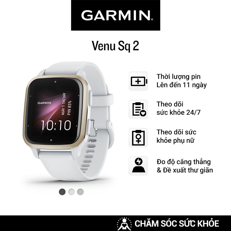 Đồng Hồ Thông Minh Garmin Venu Sq 2 (Shadow Gray/White/Cool Mint) - Hàng Chính Hãng