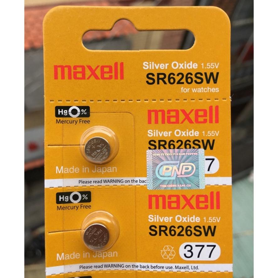 Vỉ 5 Viên Pin Maxell SR626SW / 377 / G4 / LR626 Hàng Công Ty Có Tem Chống Giả Cho Đồng Hồ Đeo Tay