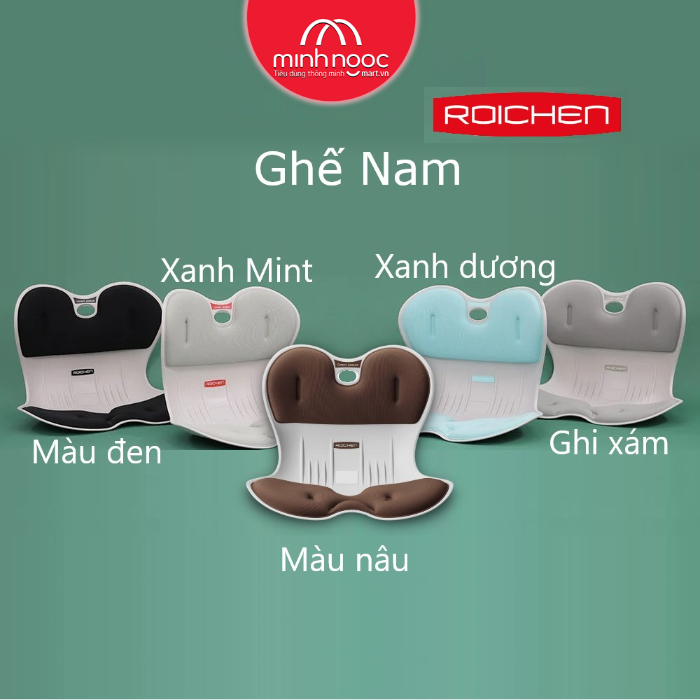 [Gia dụng Minh Ngọc] Ghế chỉnh dáng ngồi đúng - Roichen Hàn Quốc (Made in Korea). Dùng cho Nam, 5 màu lựa chọn (Đen, nâu, ghi xám, xanh Mint, xanh dương) Hàng chính hãng