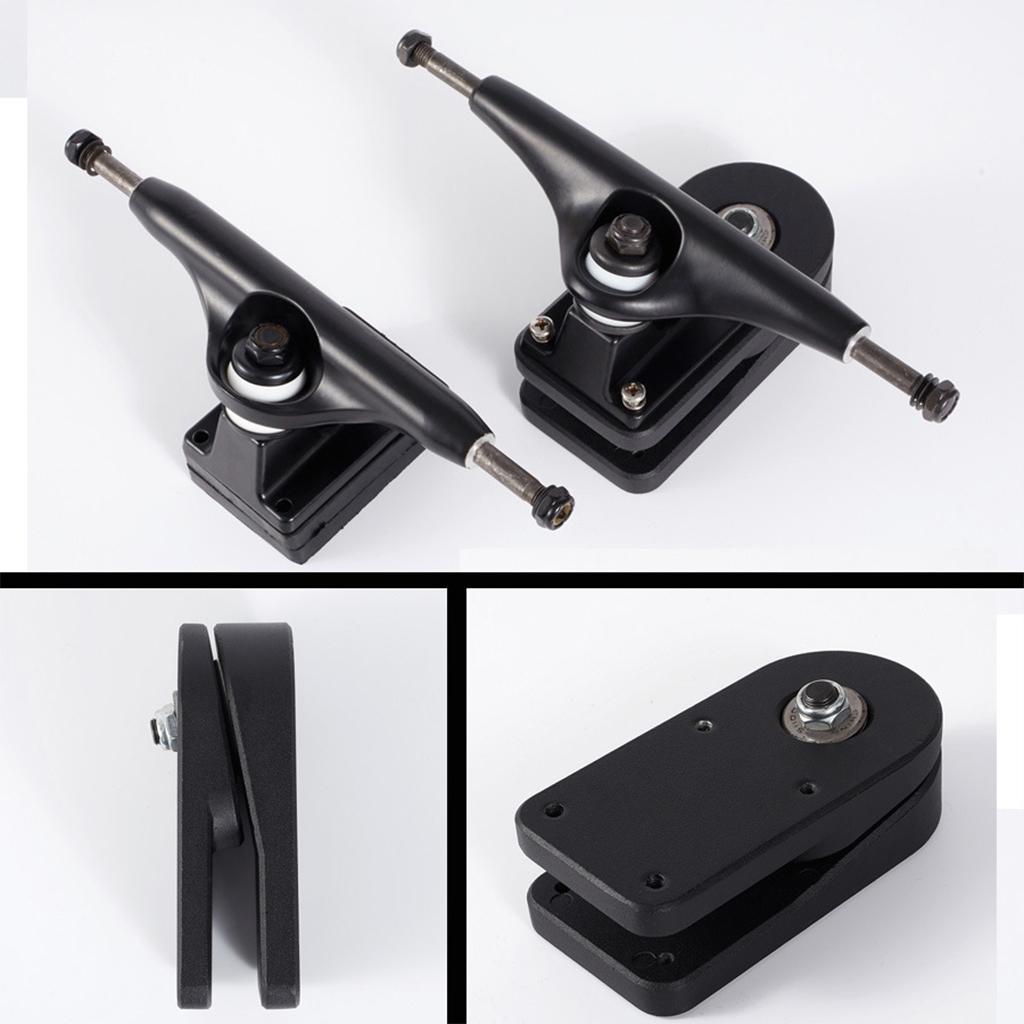 Alloy Skateboard Trucks 6.25 Hanger with Pads Set of 2 Polished Black