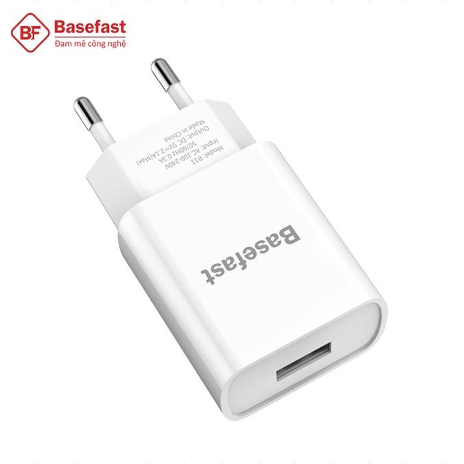 Củ Sạc Nhanh 10.5W Chính Hãng Basefast B11 - Combo củ + Cáp Sạc Dành Cho IOS và Androi Bảo Hành 12 Tháng - Hàng Chính Hãng