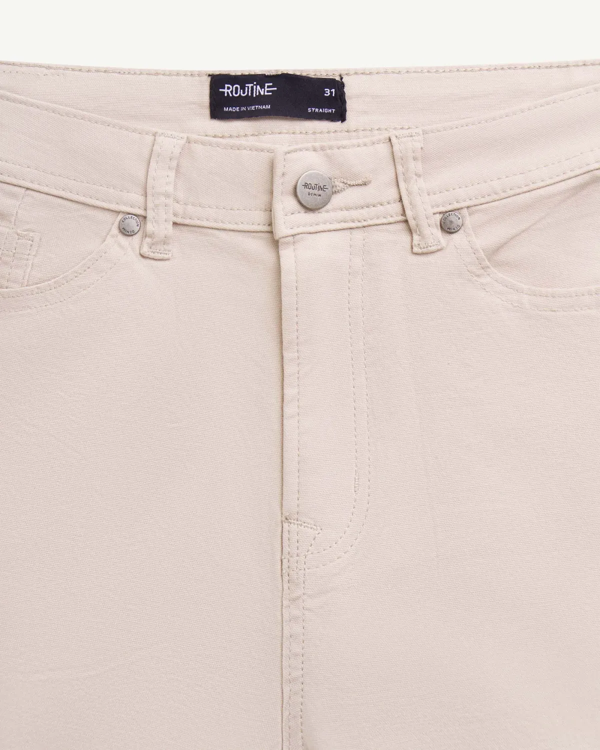 Quần short denim nam vải co giãn mềm. Straight - RT 10F24DPS003 | ROUTINE CÀ MAU