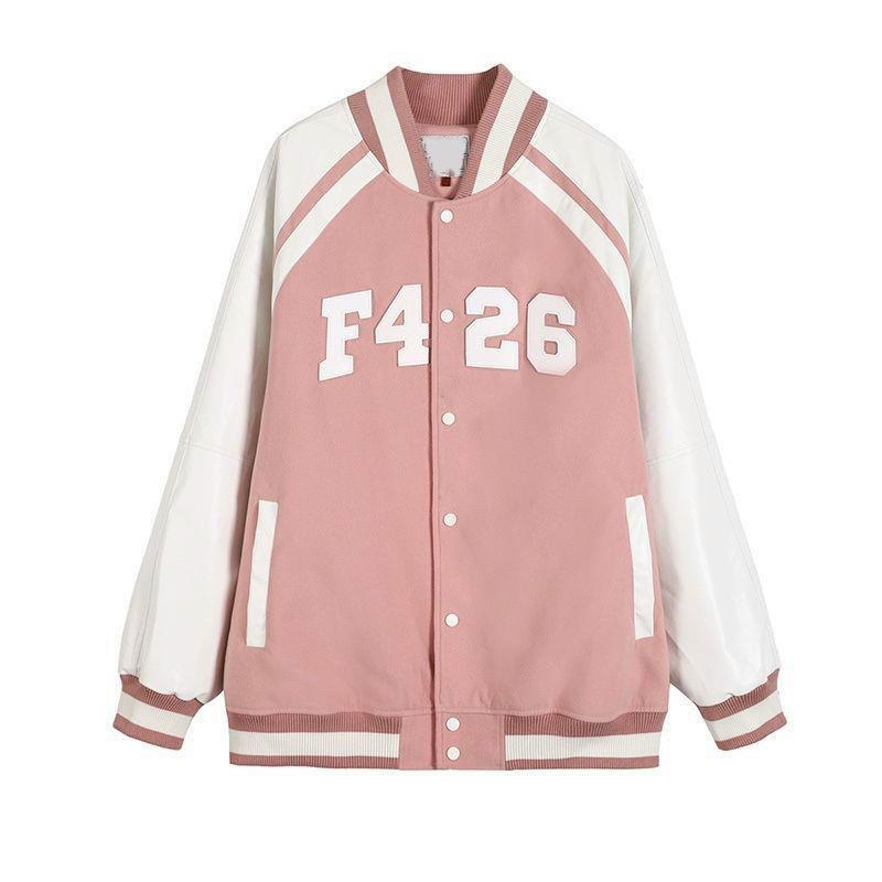 Áo Khoác Bomber Jackets Varsity IN Chữ Chất Da Lộn Lót Dù Form Rộng Basic Nam Nữ Unisex Couple Ulzzang