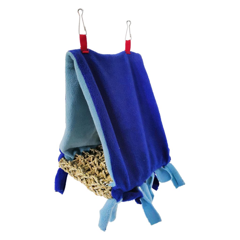 Bird Parrot Perch Tent Triangle Hammock Nest Bed Blue
