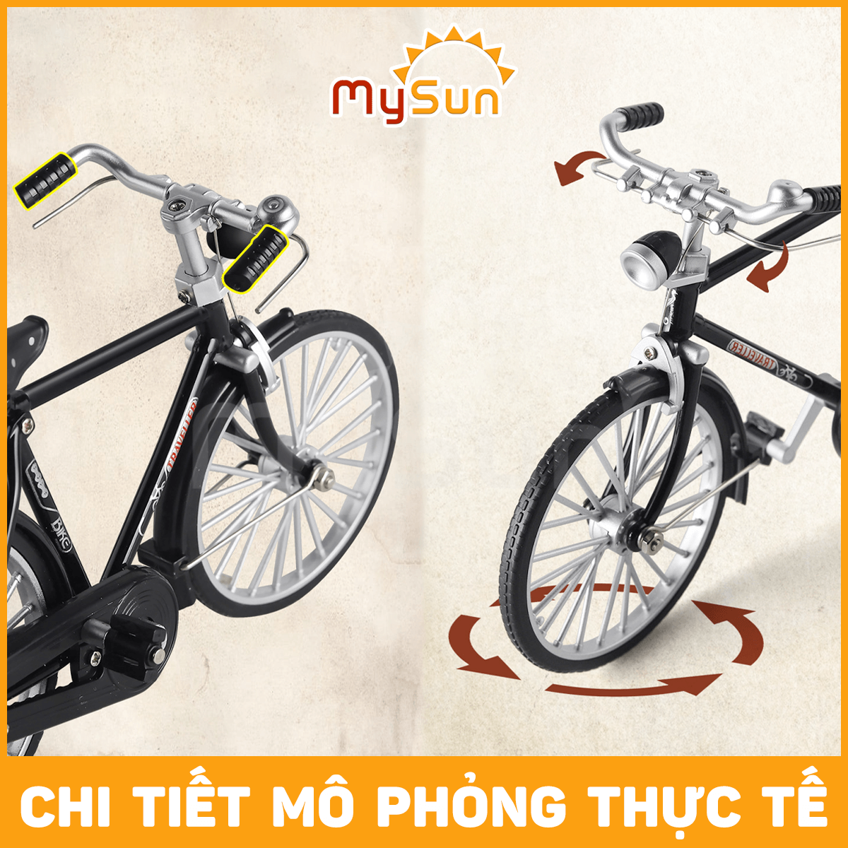 Mô hình xe đạp mini kim loại đồ chơi cho bé giá rẻ tỷ lệ 1:10 MySun