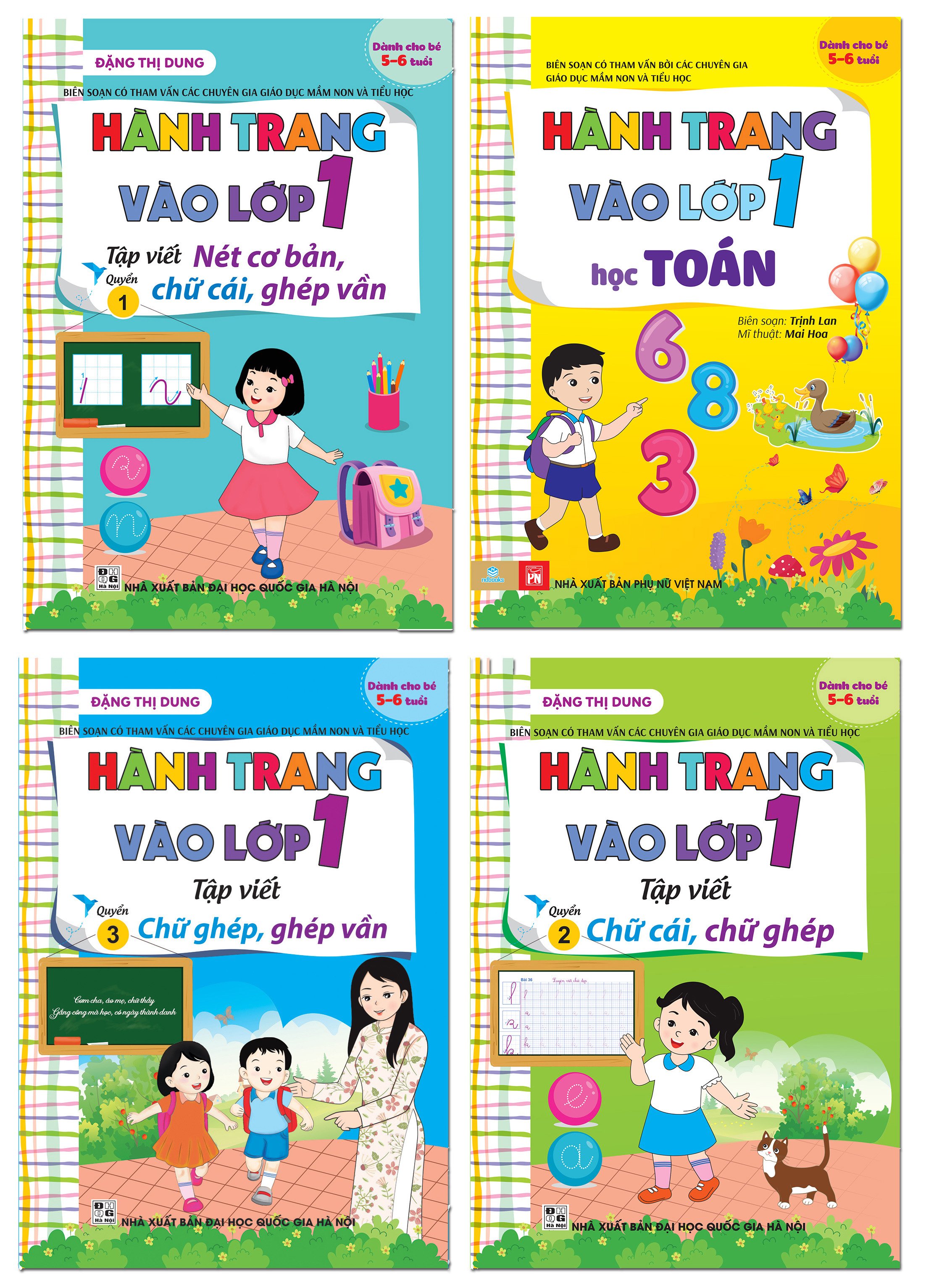 Sách - Combo 4 cuốn hành trang vào lớp 1 (Dành cho bé 5 - 6 tuổi) - ndbooks