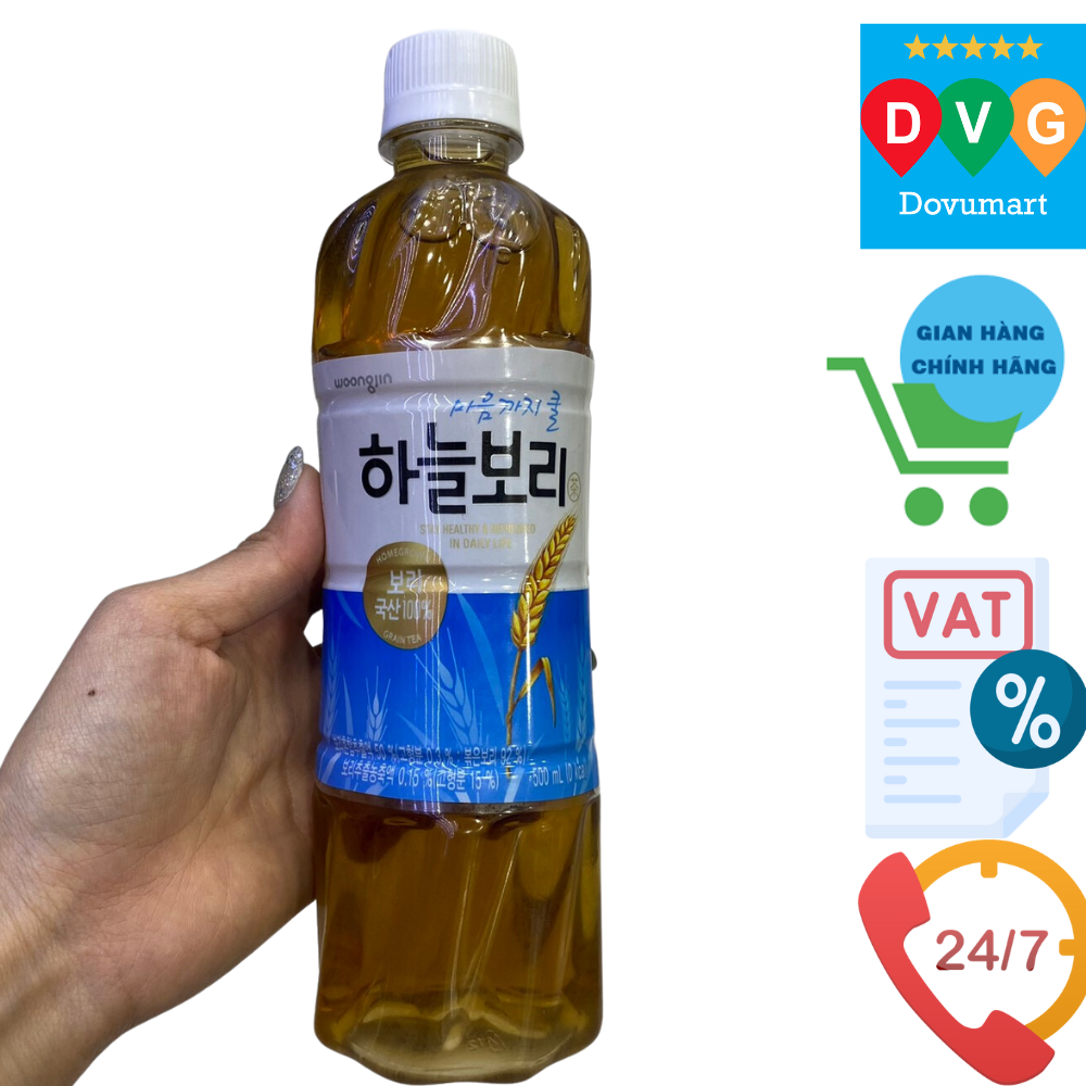 Nước Trà Lúa Mạch Woongjin Hàn Quốc Chai 500ML / 웅진) 하늘보리 500ML