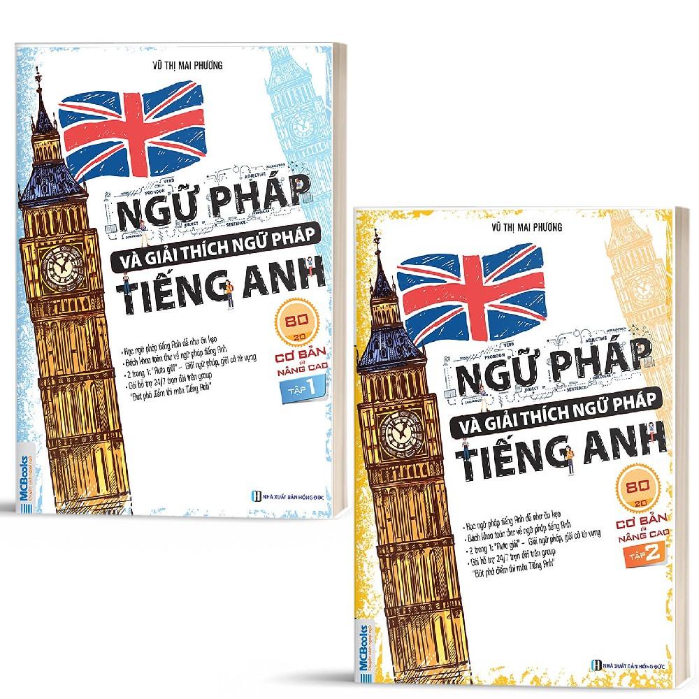 Sách - Combo Ngữ Pháp Và Giải Thích Ngữ Pháp Tiếng Anh Cơ Bản Và Nâng Cao 80/20 (Tập 1 + Tập 2)