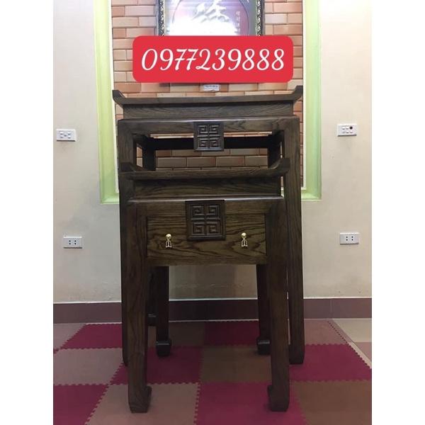 Bộ bàn thờ gỗ sồi 127cm chất liệu 100% sồi