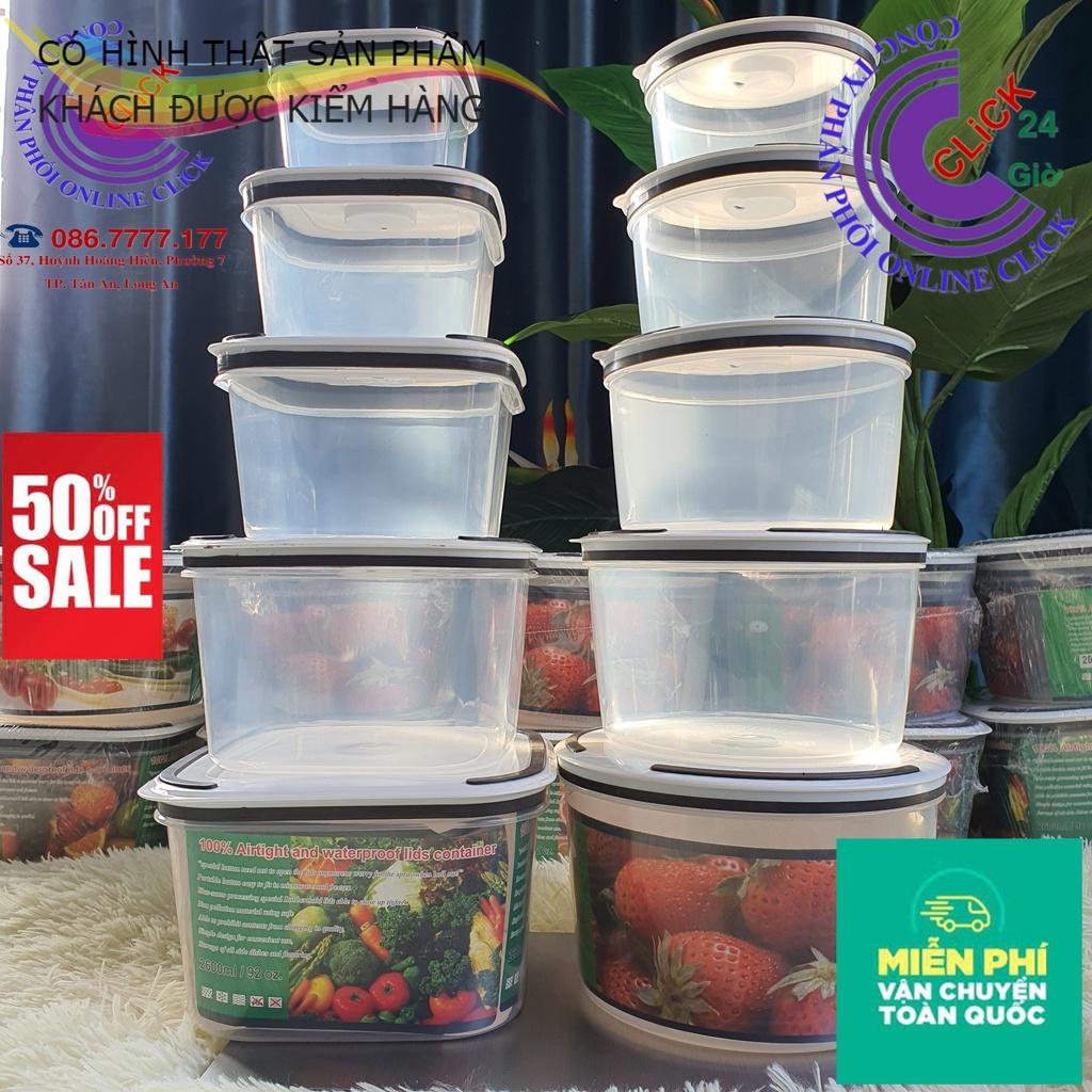 Combo 10 Hộp Đựng Thực Phẩm Hình Tròn, Hình Vuông Siêu Tiện Dụng 2900ML - Hàng Cao Cấp