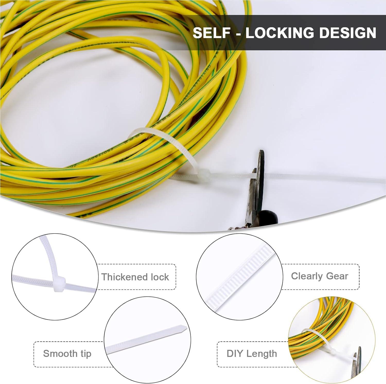 Dây buộc cáp điện 200 x 3,6 mm Dây buộc cáp nylon, Dây buộc thực vật, Dây nhựa, 100 Cái, Màu trắng