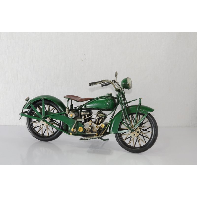 Mô hình xe mô tô, xe máy cổ độc lạ trưng bày/ Vintage metal Motorcycle handmade Decoration (1904E-7857)