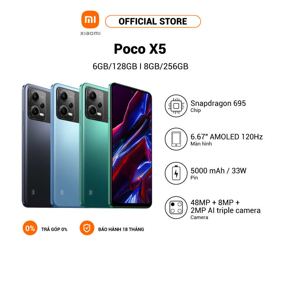 Điện thoại POCO X5 5G 6+128GB | 8+256GB - Hàng chính hãng