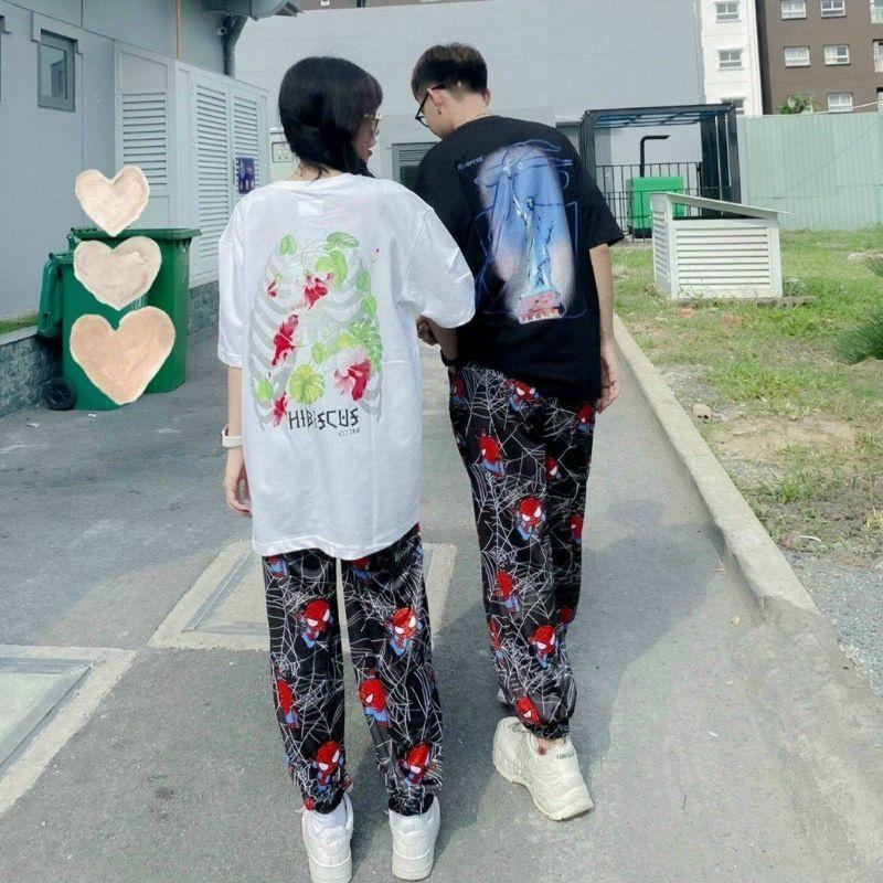 Quần Dài Suông Loang In 3D Nhện Nam Nữ Cặp Đôi RẺ ĐẸPQuần Kiểu Jogger Among US -Chất Thun Dày Couple Cute Xinh