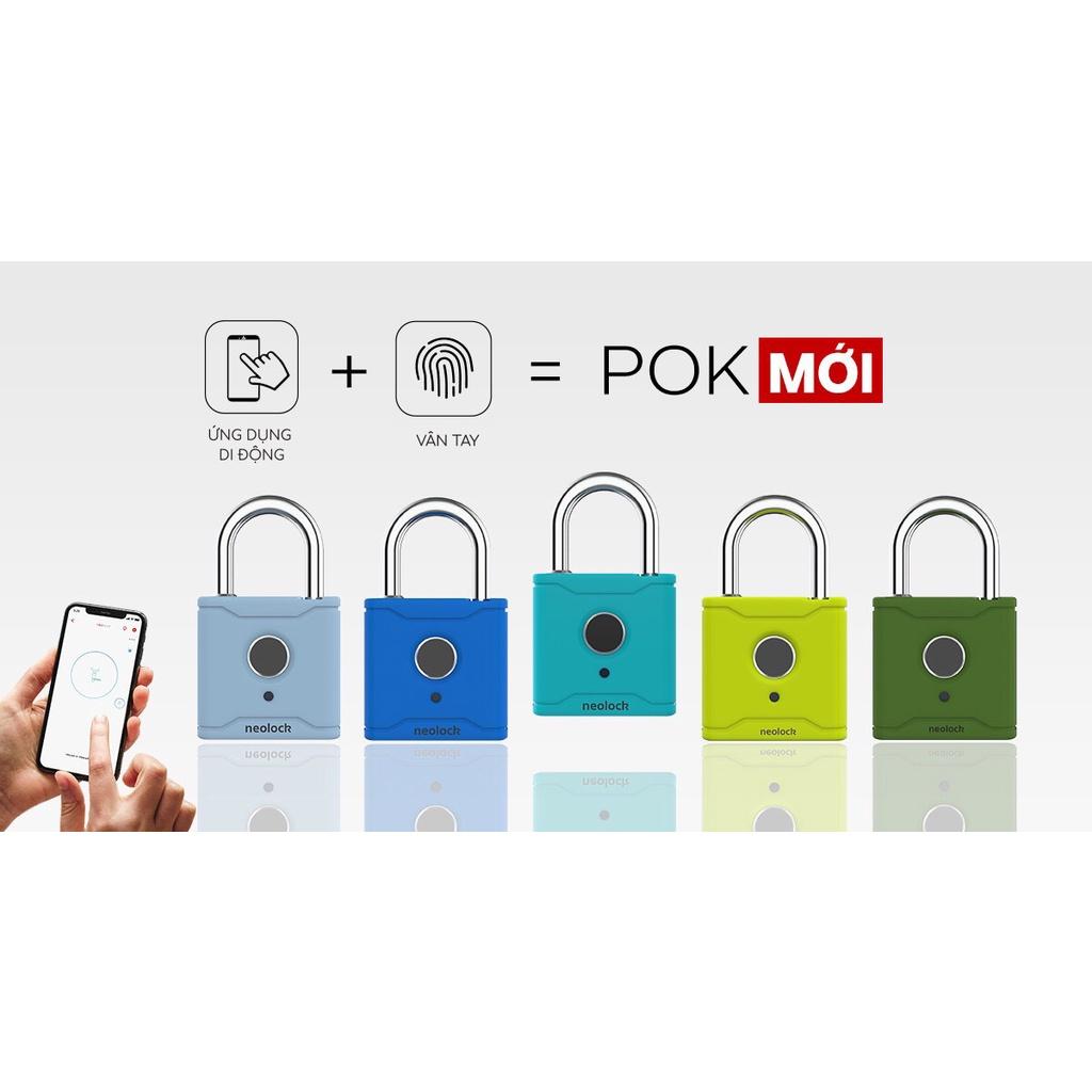 Ổ khóa càng cua vân tay cao cấp, mở khóa qua APP chống nước khóa xe, cửa cổng neolock POK60