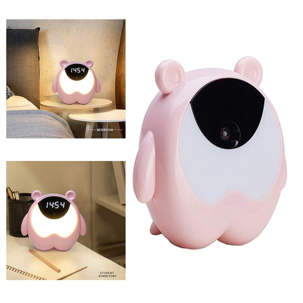 Digital LED Wake Up Light Table Lamp Alarm Clock Night Light Warm Light Colorful Light Beside Lamp for Kids Party Bedroom Home Decor