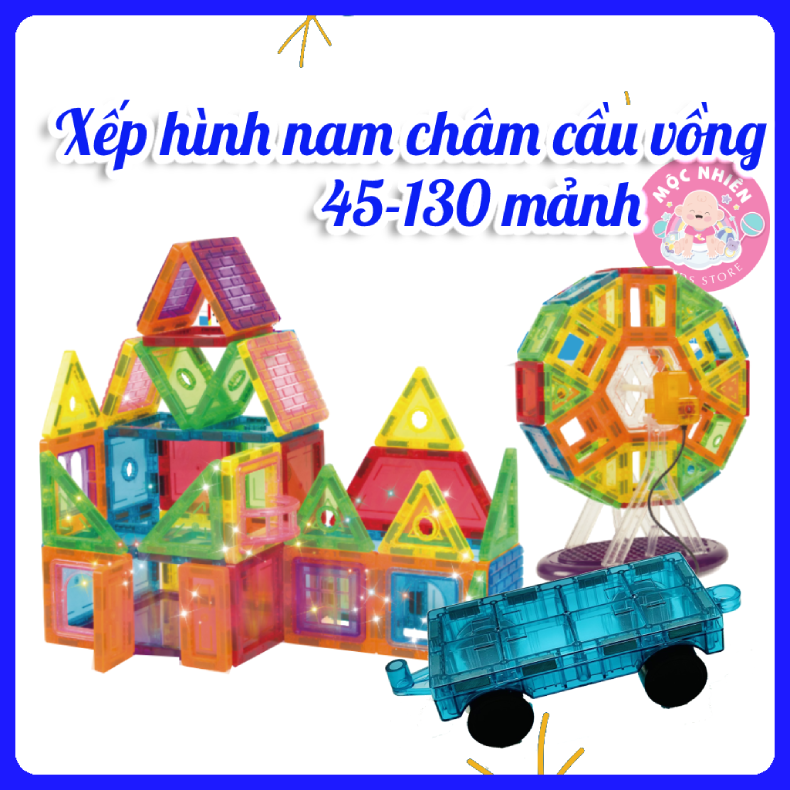 Đồ chơi xếp hình nam châm cầu vồng Magnetic Tiles chính hãng Xinbida 9912 và 9906 an toàn cho bé từ 3 tuổi trở lên