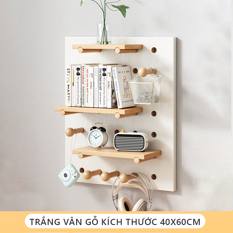 Hình ảnh Bảng Pegboard gỗ treo tường decor phong cách Hàn thương hiệu IGA - Gp295