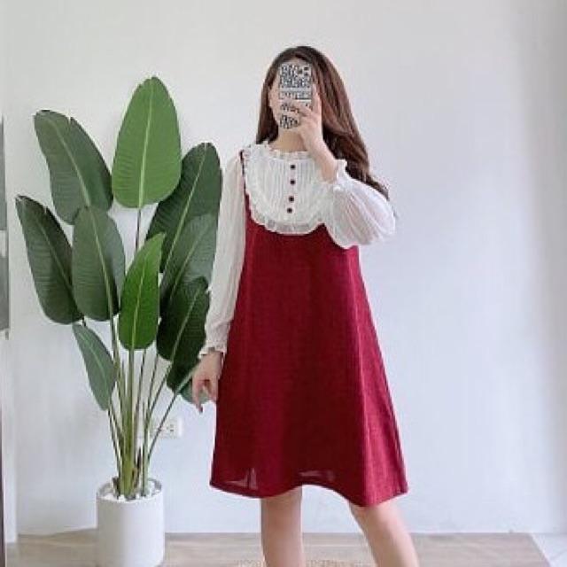 Váy dạ twet cổ bèo tơ siu xinh ️ẢNH VIDEO SHOP CHỤP