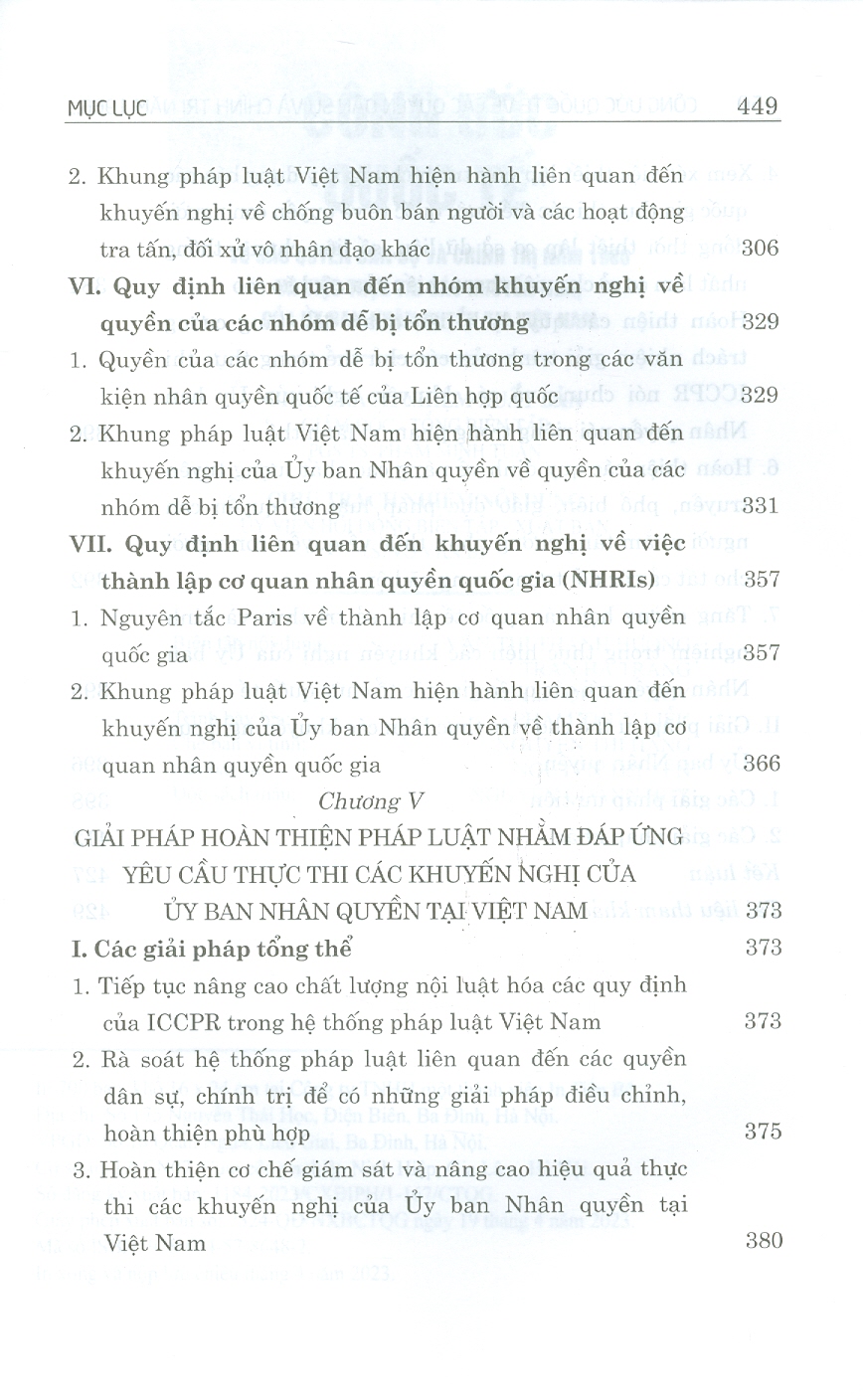 Công ước quốc tế về các quyền dân sự và chính trị năm 1966 và việc thực thi các khuyến nghị của ủy ban nhân quyền tại Việt Nam